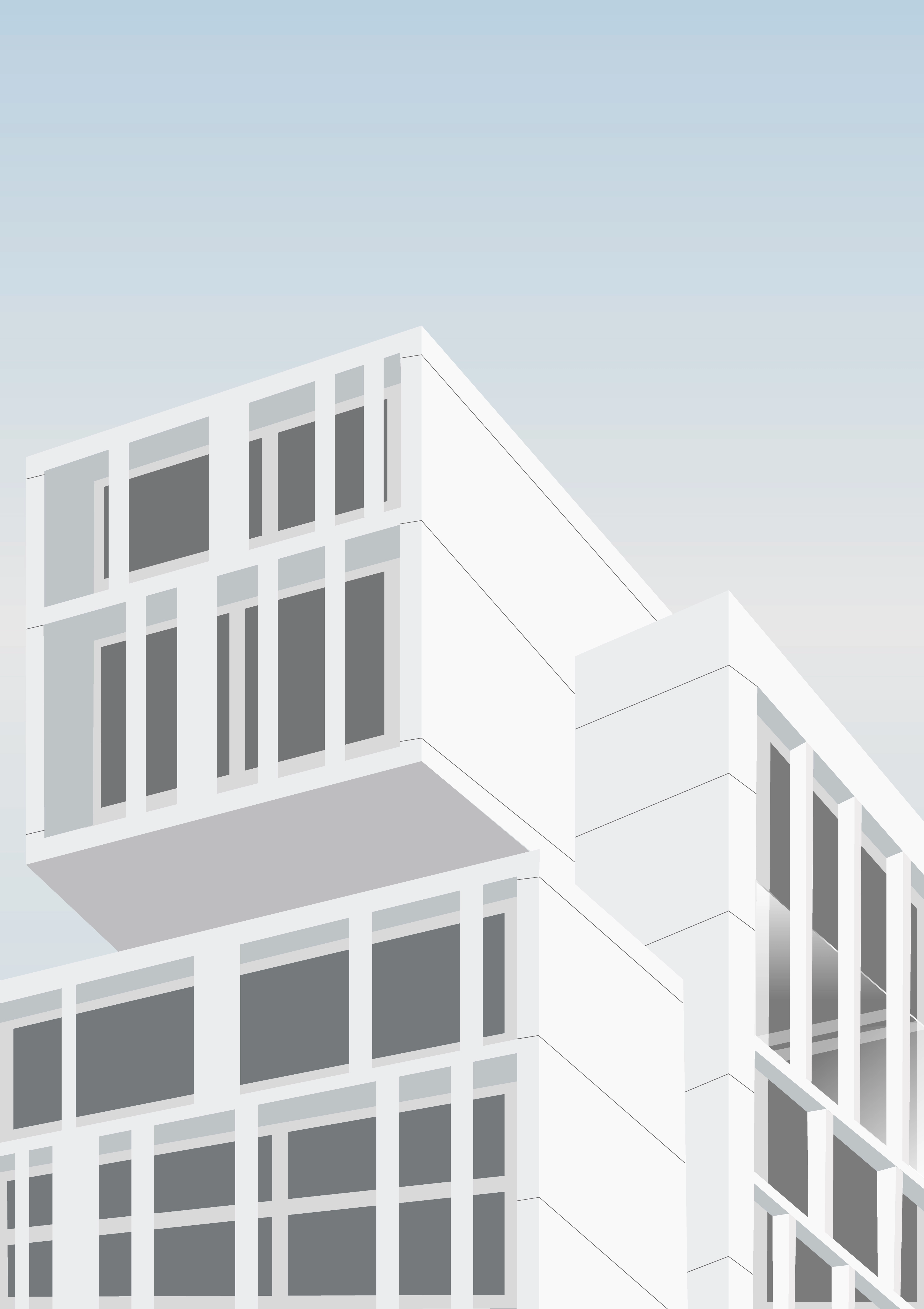 A white structure showcasing several windows architectural appearance