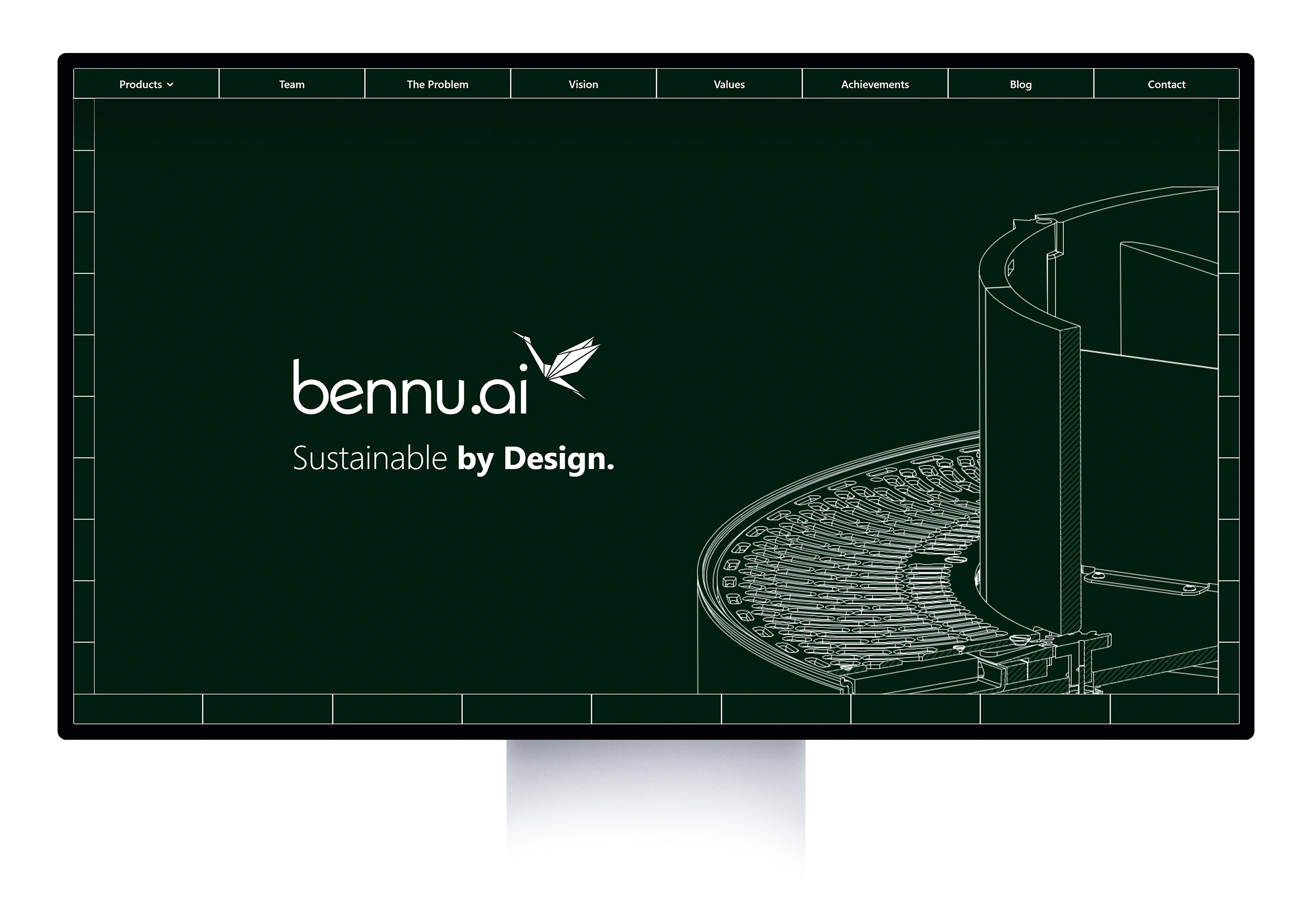 Website homepage showcasing the Bennu.ai website