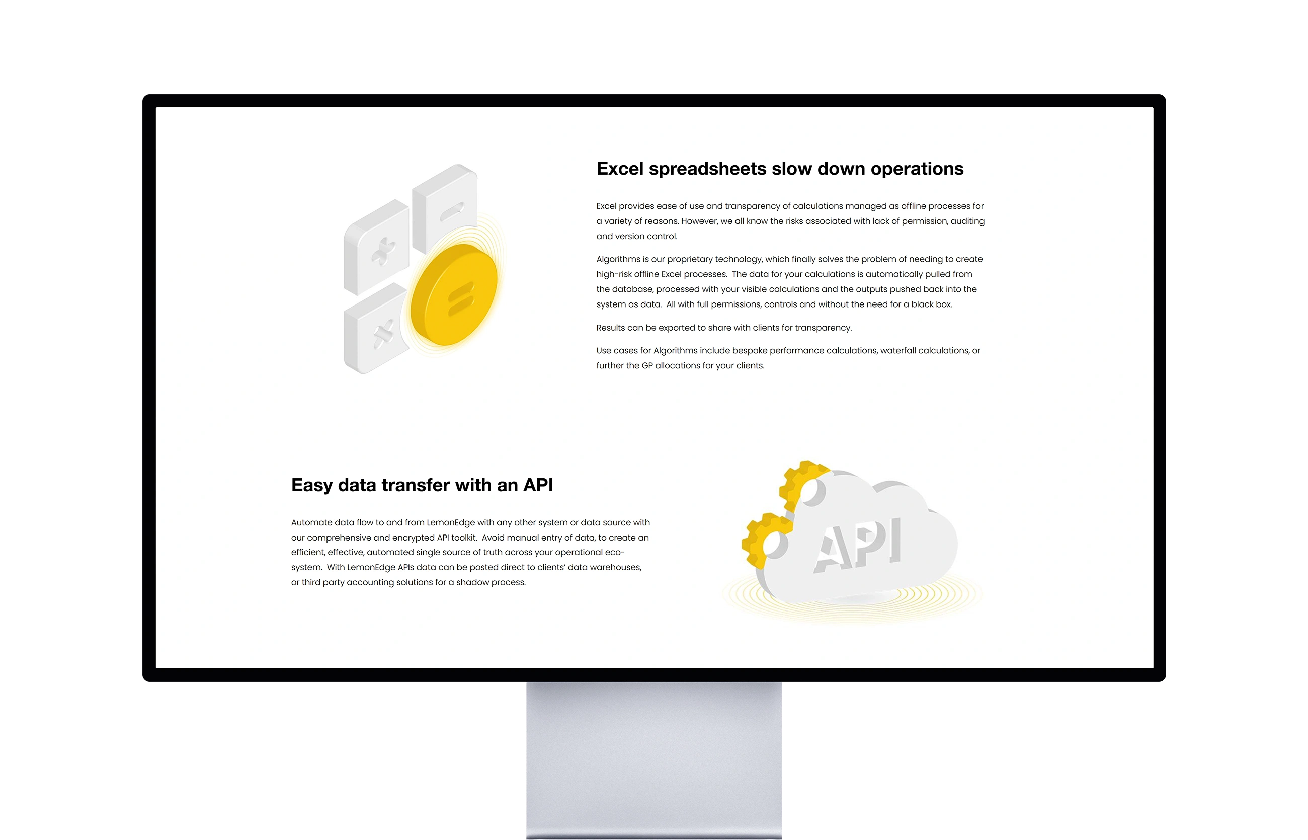 Website homepage showcasing the LemonEdge website