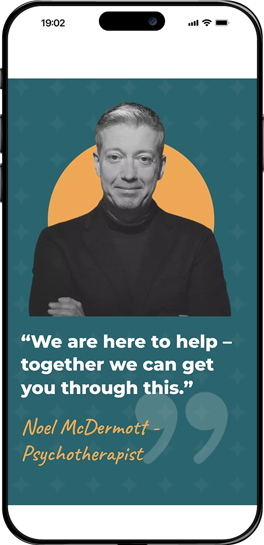 Website homepage showcasing the mobile version of the Mental Health Works website