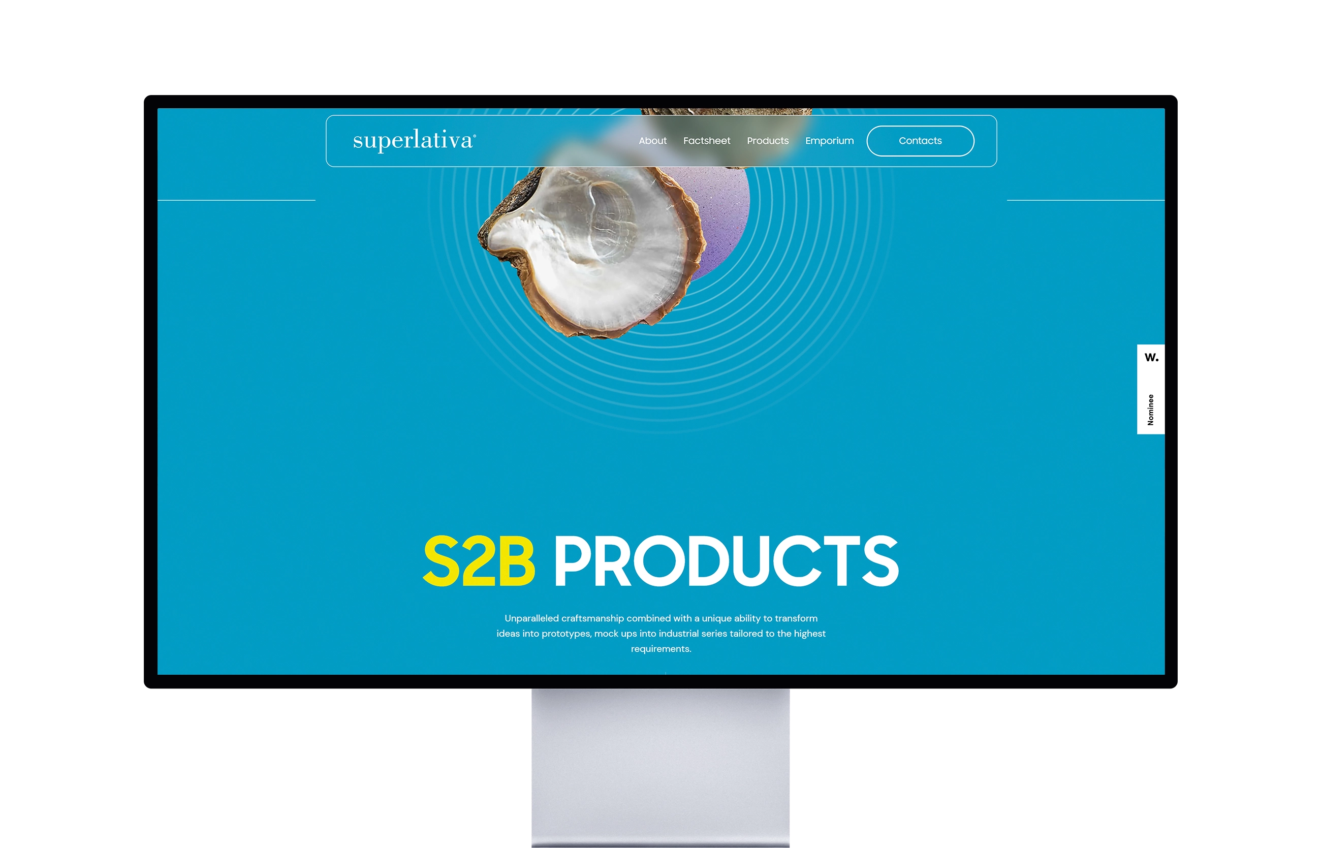 Desktop monitor displaying the Superlativa website, highlighting its user-friendly interface and engaging visuals