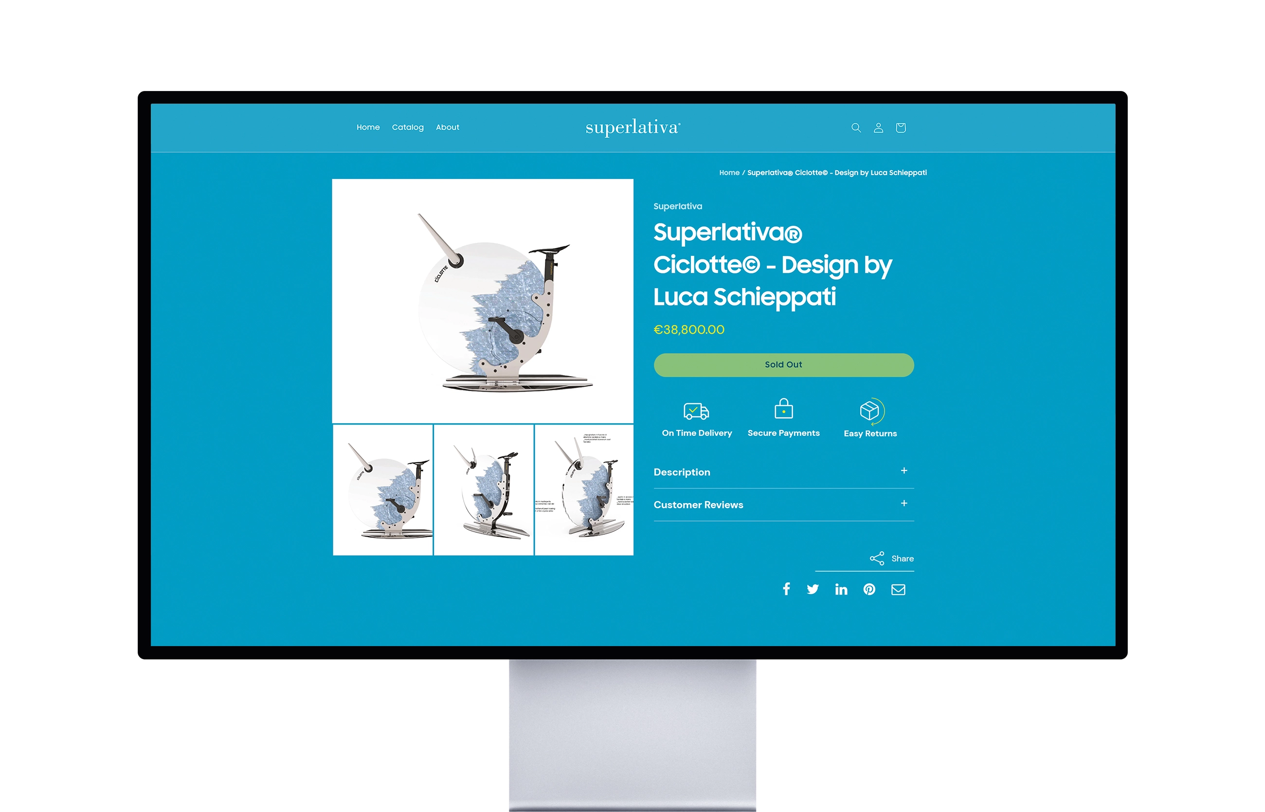 Desktop monitor displaying the Superlativa website, highlighting its user-friendly interface and engaging visuals