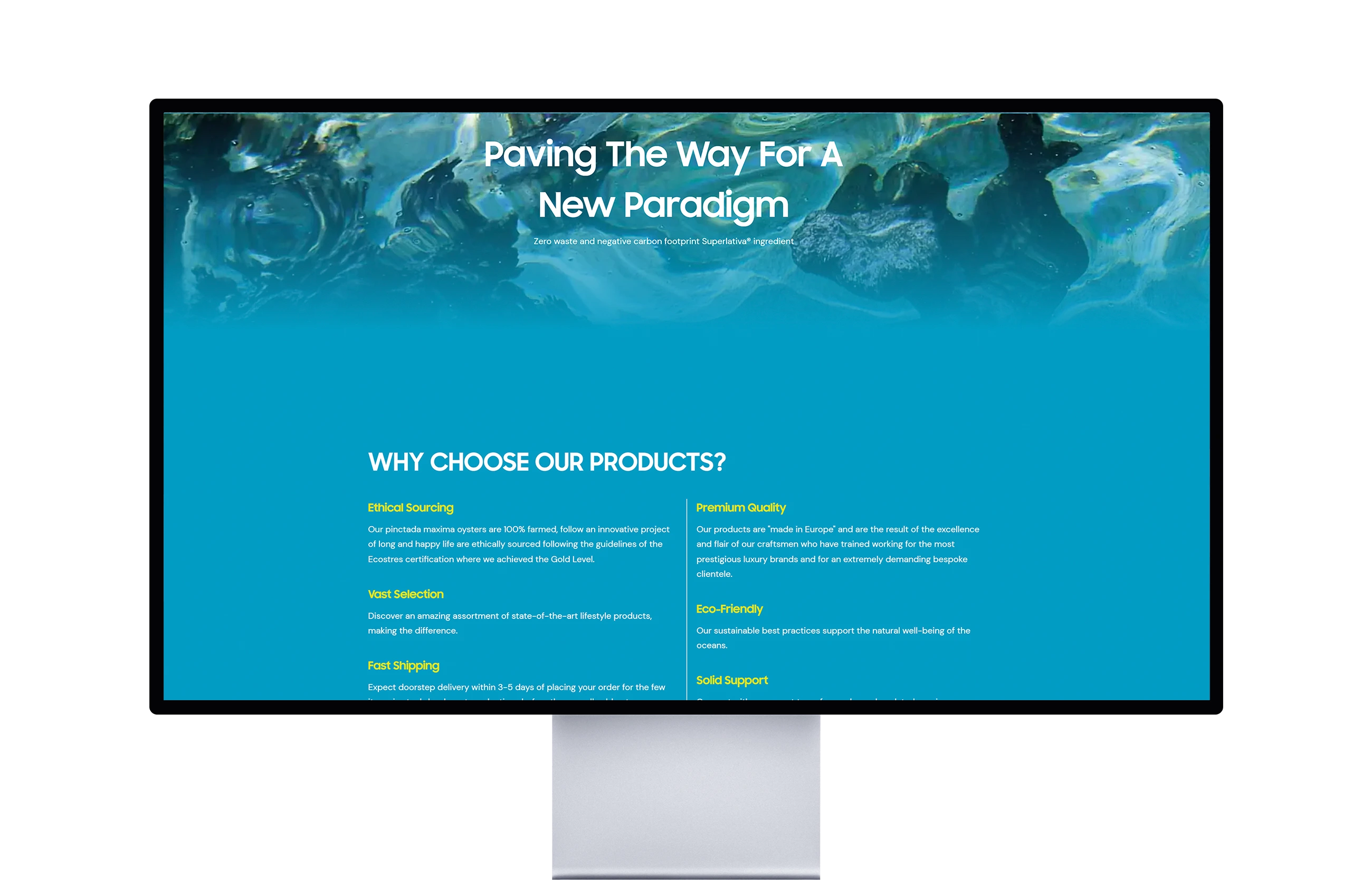 Website homepage showcasing the Superlativa website