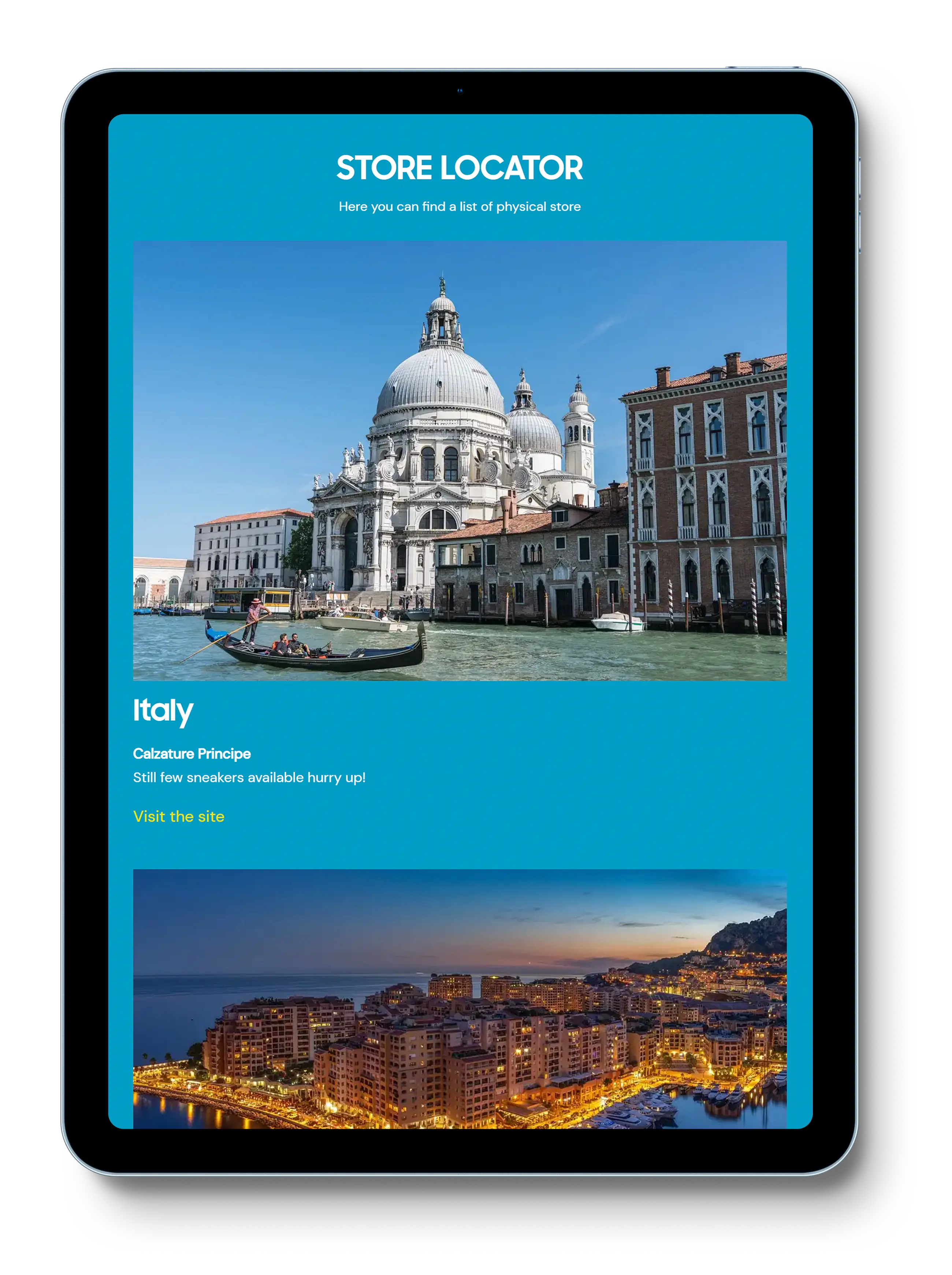 Website homepage showcasing the tablet version of the Superlativa website