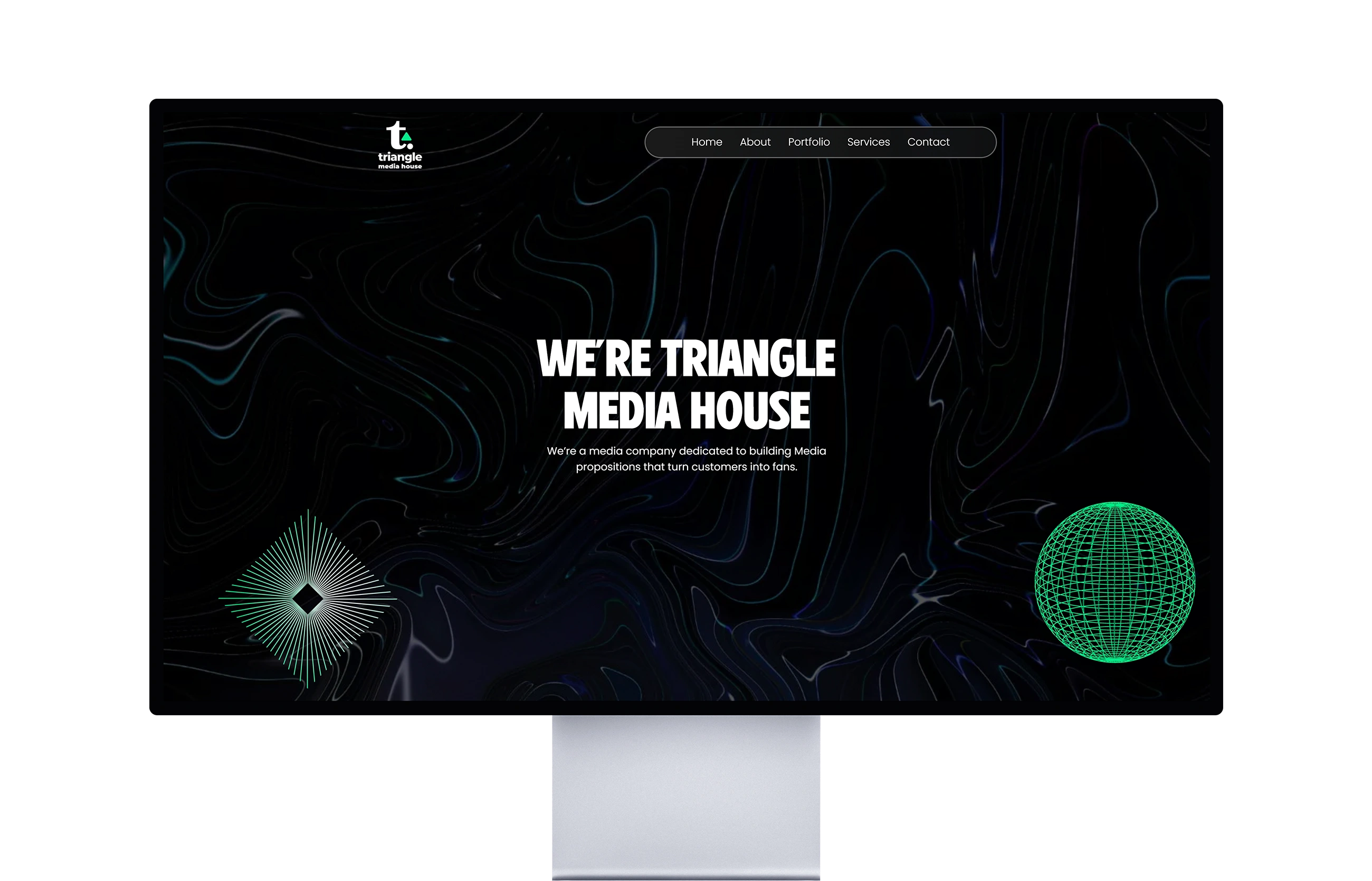 Website homepage showcasing the Triangle Media House website