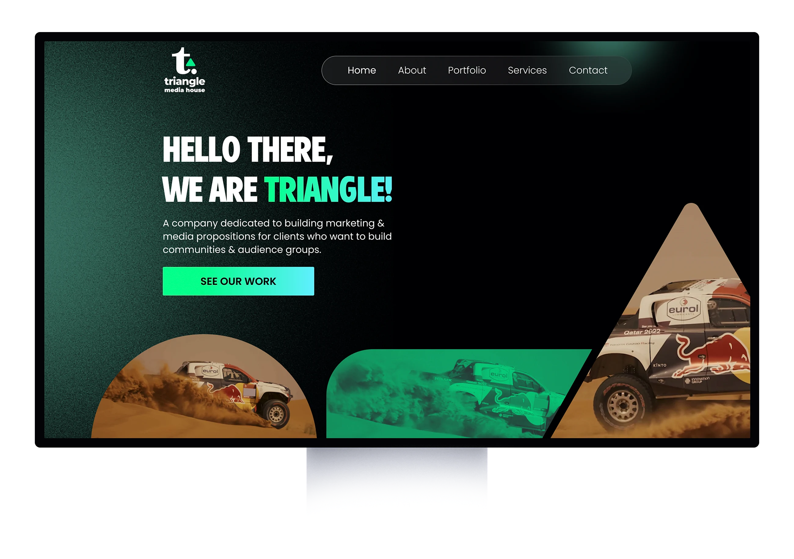 Website homepage showcasing the Triangle Media House website